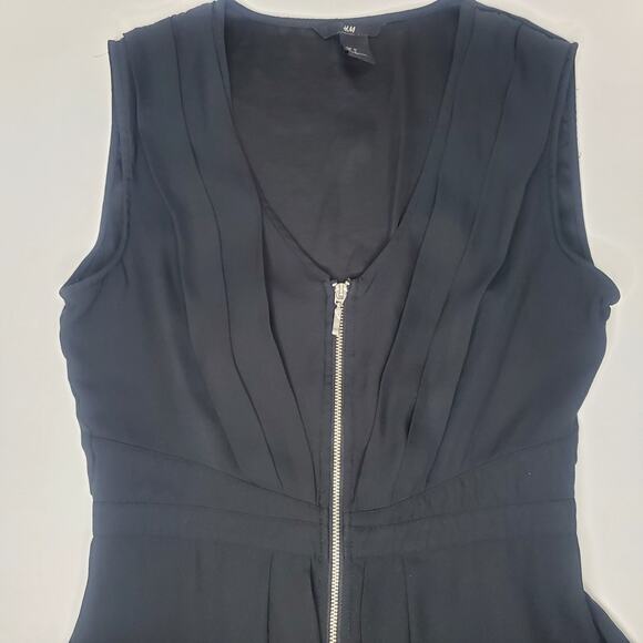 H&M | Black Zip Front Dress, Size 6 - Picture 3 of 8
